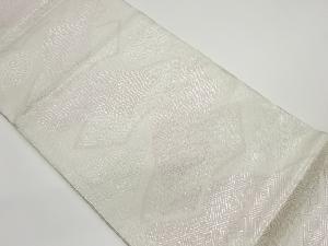 佐賀錦地紙に菱尽くし模様織出し全通袋帯